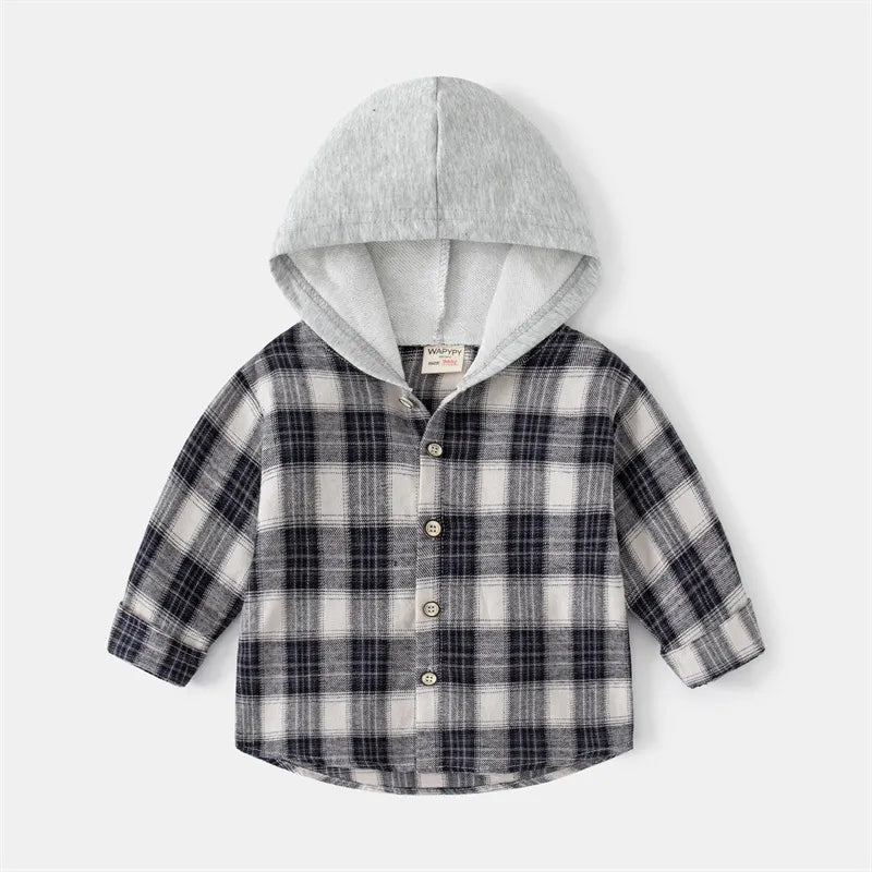 Plaid Shirt with Hood