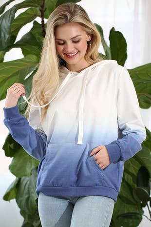 OMBRE DYE COTTON FRENCH TERRY HOODIE